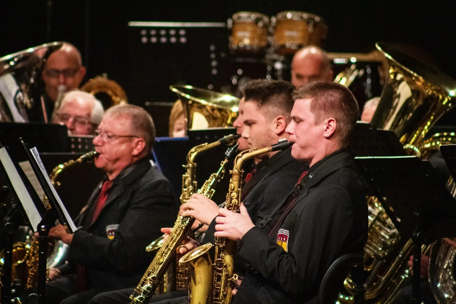 Musicians of the Hormonie union troisvierges during a concert in Luxembourg